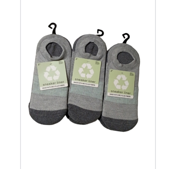 6 Pairs Sneaker Liner Socks Adult One Size Fits Most, Grey 3 Packs Of 2 Unisex - Picture 1 of 6